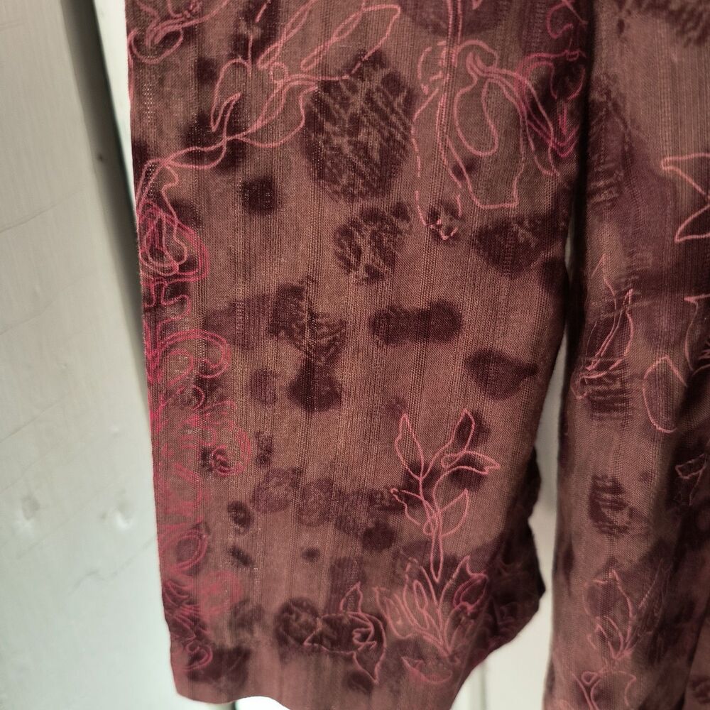 Mountain Hardwear Womens Top 12 Purple Pink Floral Cotton Button-up Office - Picture 10 of 13
